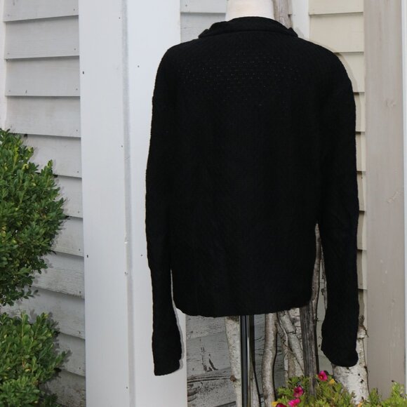 Willow USA Black Cotton Large Button Collared Cardigan Sz XL - Picture 4 of 6